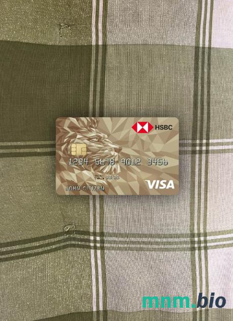 United Kingdom HSBC visa Gold credit card wygląd fotograficzny skan PSD + zdjęcie